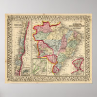 Brésil, Bolivie, Paraguay, Uruguay Carte par Mitch