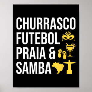Poster Brésil Brasil Churrasco Futebol Samby Byrbecue