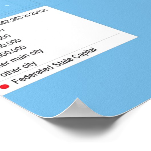 Poster " Brésil : Carte physique ... (Coin)