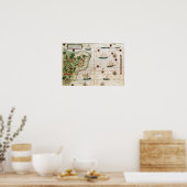 Poster Brésil de l'Atlas Miller par Pedro Reinel (Cuisine)