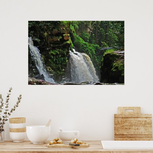 Poster Brésil Rainforest Waterfall (Cuisine)