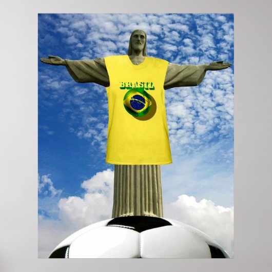 Poster Brésil vainqueur de football 2014 Brésil (Devant)
