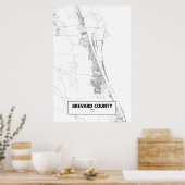Poster Brevard County, Floride (noir sur blanc) (Cuisine)