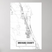 Poster Brevard County, Floride (noir sur blanc) (Devant)