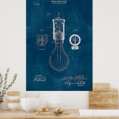 Poster Brevet à bulle à lumière Blueprint (Cuisine)
