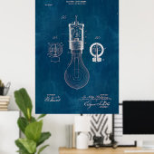 Poster Brevet à bulle à lumière Blueprint (Bureau à domicile)