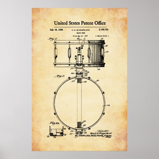 Poster Brevet américain - Caisse claire (Devant)