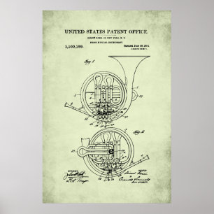Poster Brevet américain - Cor d'harmonie
