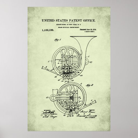 Poster Brevet américain - Cor d'harmonie (Devant)