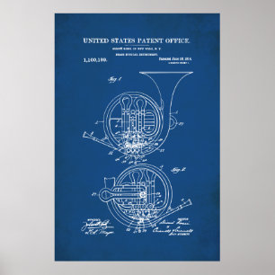 Poster Brevet américain - Corne française