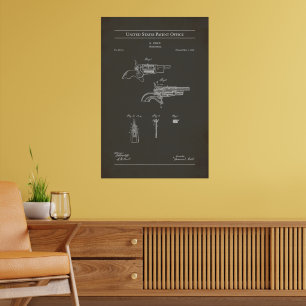 Poster Brevet américain de 1858 2014 - Colt Revolver