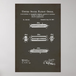 Poster Brevet américain - Harmonica