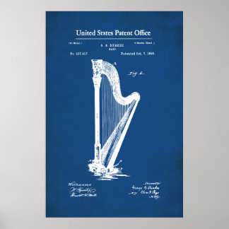 Poster Brevet américain - Harpe