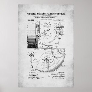 Poster Brevet américain - Pédale à tambour