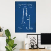 Poster Brevet américain - Trombone (Bureau à domicile)