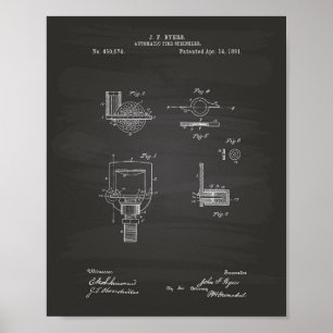 Poster Brevet automatique de l'arroseuse 1891 du feu -