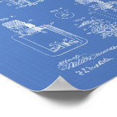 Poster Brevet Automatique Fire Sprinkler 1888 - Plan dire (Coin)