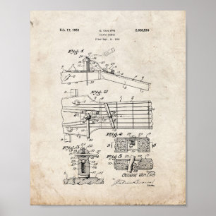 Poster Brevet d'amortisseur de guitare - vieux regard