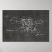 Poster Brevet d'Art Biplane 1919 Imprimer (Devant)