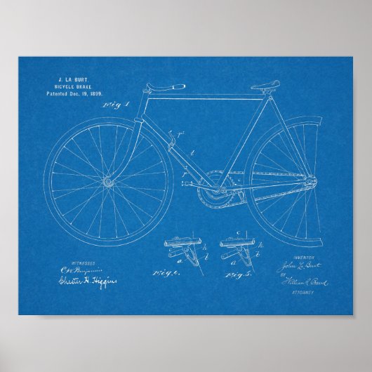 Poster Brevet d'art de 1899 pour freins à bicyclette Impr (Devant)