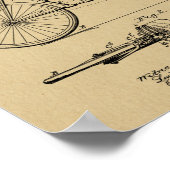 Poster Brevet de bicyclette recyclé Vintage 1902 Imprimer (Coin)