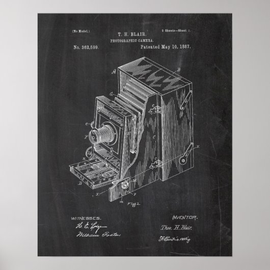 Poster Brevet de caméra rétro (Devant)