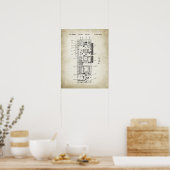 Poster Brevet de carte graphique (Cuisine)