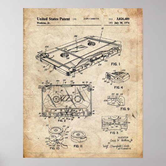 Poster Brevet de cassette audio (Devant)