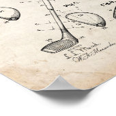 Poster Brevet de club de golf - Vieux look (Coin)