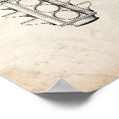 Poster Brevet de feux de circulation - Vieux look (Coin)