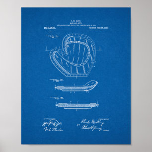 Poster Brevet de gant de base-ball - modèle