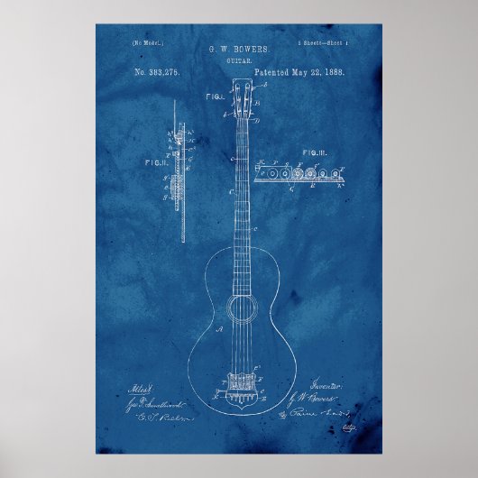 Poster Brevet de guitare du plan directeur (Devant)