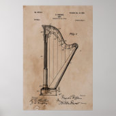 Poster Brevet de harpe vintage (Devant)