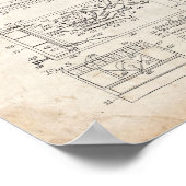 Poster Brevet de jeu Pinball - Vieux look (Coin)