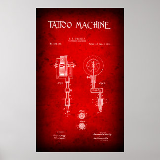 POSTER BREVET DE LA MACHINE TATTOO 1891