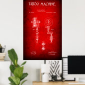 POSTER BREVET DE LA MACHINE TATTOO 1891 (Bureau à domicile)