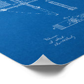 Poster Brevet de lampe à arc électrique - Plan directeur (Coin)