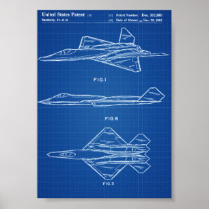 Poster Brevet de l'avion YF-23 - modèle