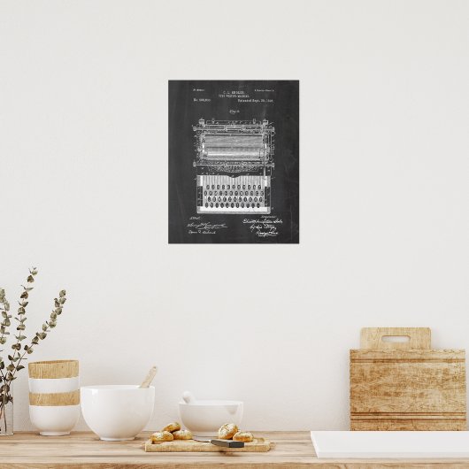 Poster Brevet de machine à écrire (Cuisine)