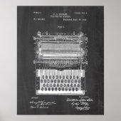 Poster Brevet de machine à écrire (Devant)
