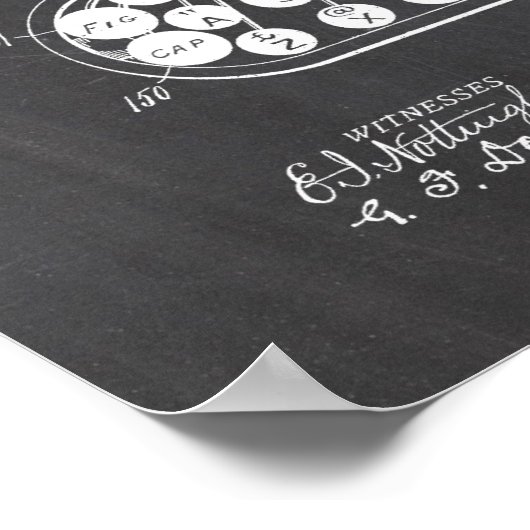 Poster Brevet de machine à écrire (Coin)