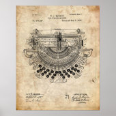 Poster Brevet de machine à écrire (Devant)