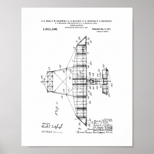 Poster Brevet de machine volante (Devant)