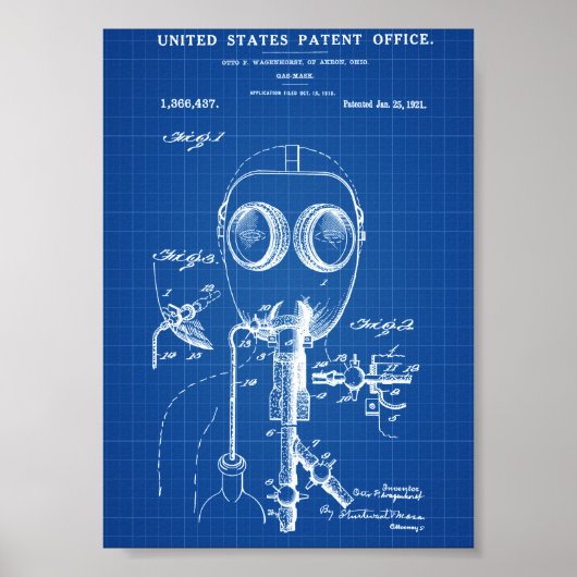 Poster Brevet de masque de gaz - Plan directeur (Devant)