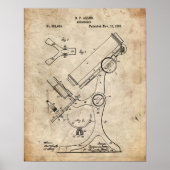 Poster Brevet de microscope de 1886 (Devant)