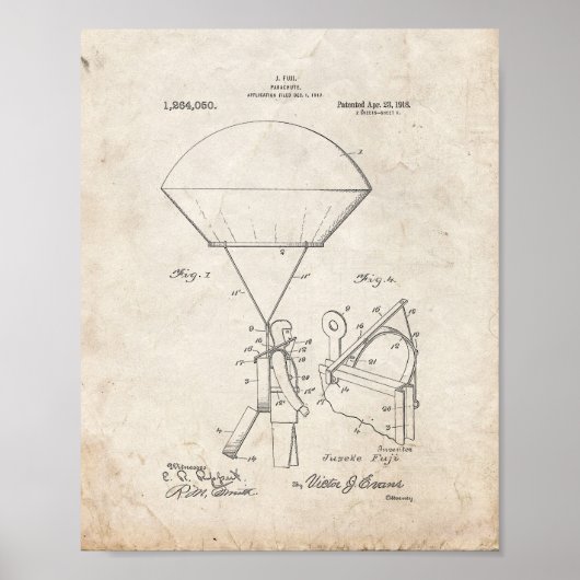 Poster Brevet de parachute - Vieux look (Devant)