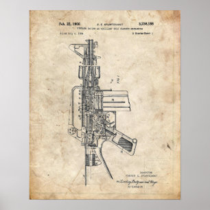 Poster Brevet de pistolet Ar-15 Gun