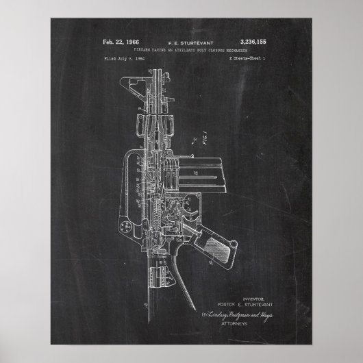Poster Brevet de pistolet Ar-15 Gun (Devant)