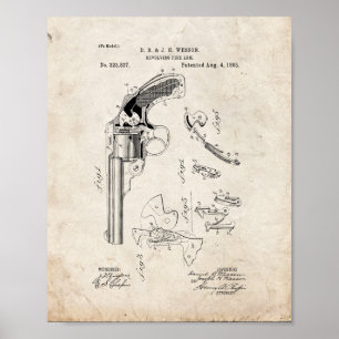 Poster Brevet de rotation de bras du feu de Wesson -