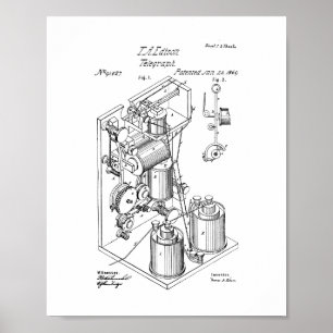 Poster Brevet de télégraphe de Thomas Edison